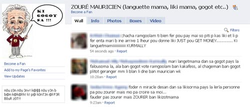 Swearing on facebook