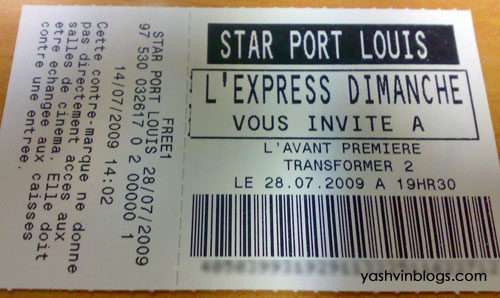 Cinema ticket Cinema ticket