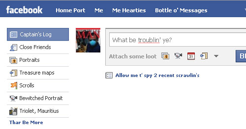 Facebook Pirate Home