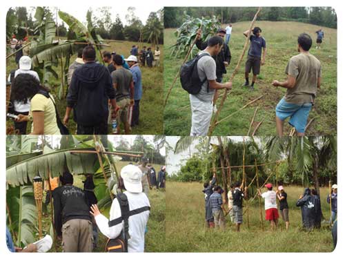 Construction of huts