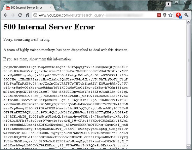 internal error youtube