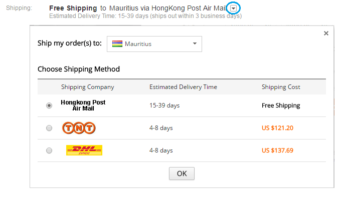 More shipping options